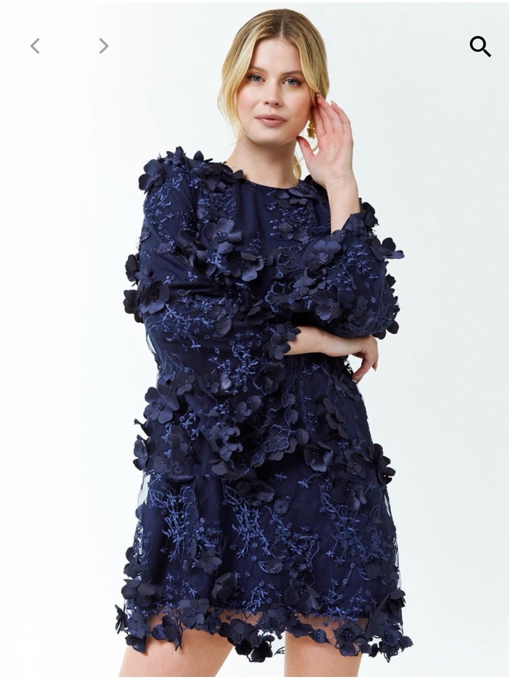 Mestiza New York Flora 3D Lace Mini Dress – Midnight Navy NWT